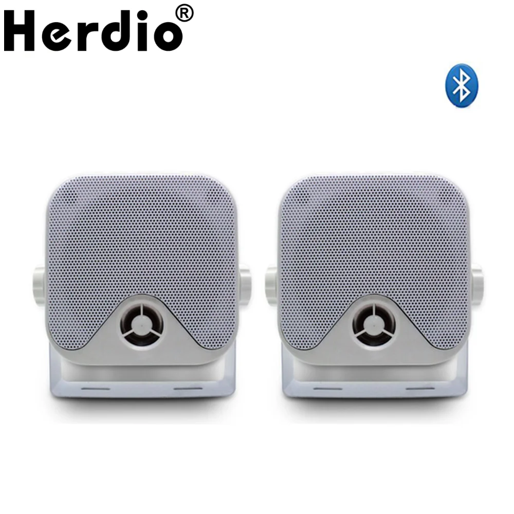 Waterproof Marine Bluetooth Box Speaker 100W Audio 4" 2 Way Heavy Duty Music Sound System For Boat ATV UTV Surface Wall Mount
