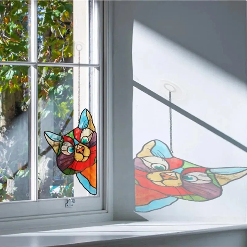 Glass Window Stickers Cat Peeping Self-adhesive Waterproof Moisture-proof For Bedroom Living Room Car Window Decoration