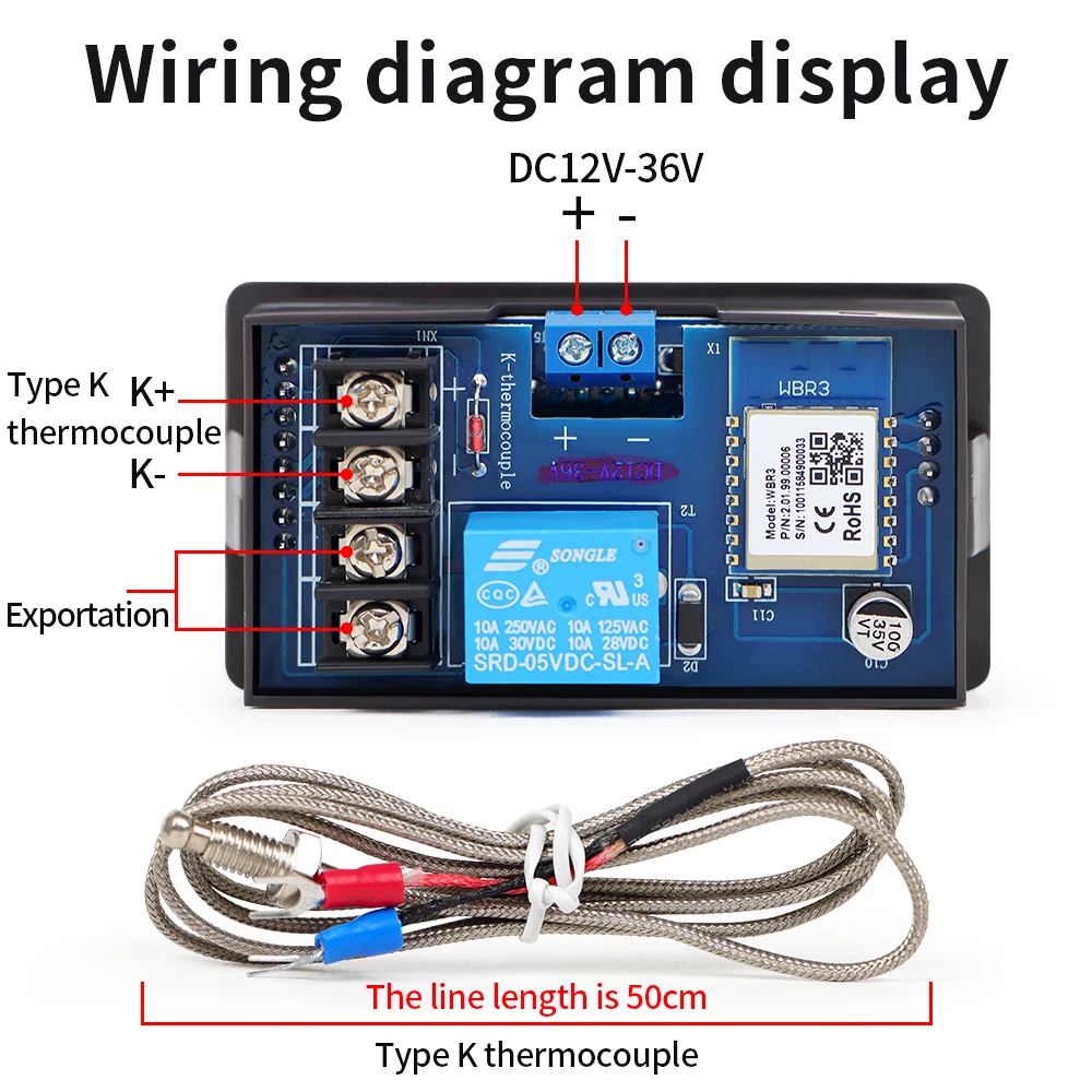 Digital LED Temperature Controller Module, ‑50‑110℃ Programmable Heating Cooling Thermostat With - View #12