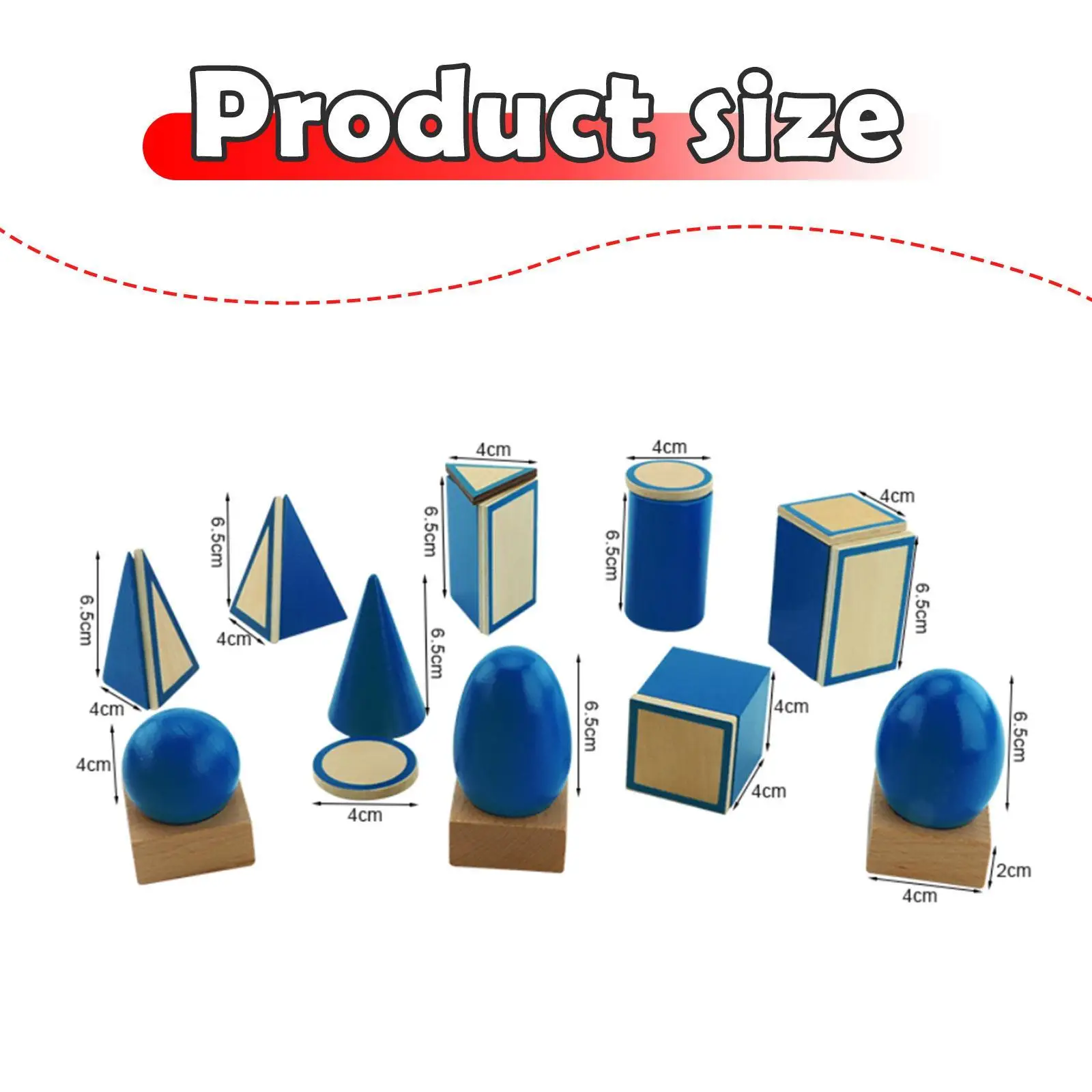 Geometric Solids Blocks Set with Bases Develop Hand Eye Coordination Gift Parent Child Interactive Toy for Kids GEO Blocks - 6