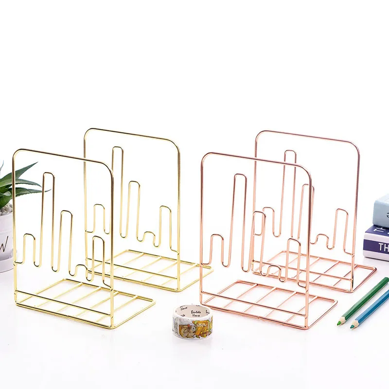 1Pcs Iron Love Shaped Book Stand Study Accessories Book Storage Rack Holder Bookends For Office Home School Organizer Supplies