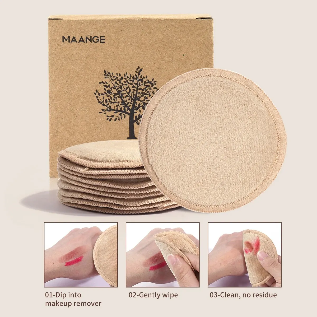 Makeup Remover Pads 10 Pack Reusable Washable Face Cleansing Cloth Cosmetic Remover