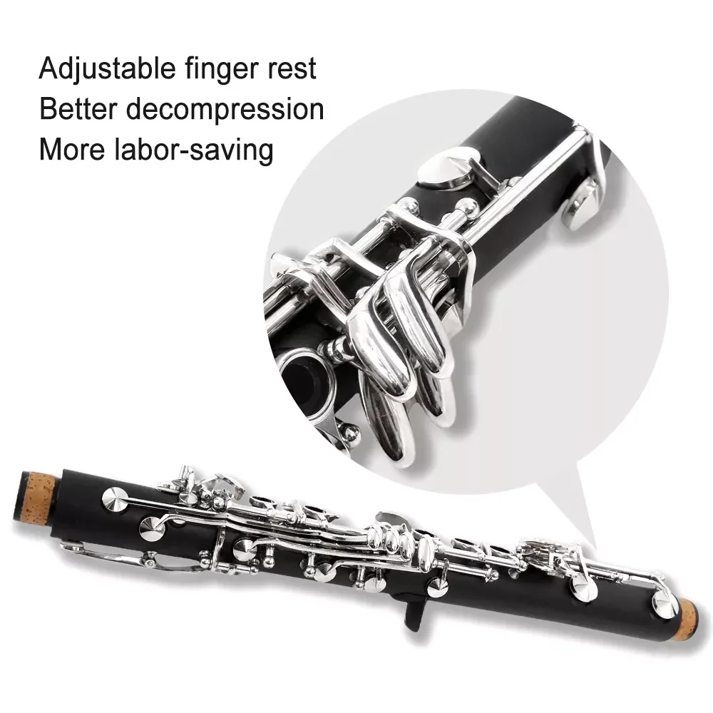 Ebonite Eb Key Clarinet-Professional, E flat, Black, 2 Barrels, Good Sound