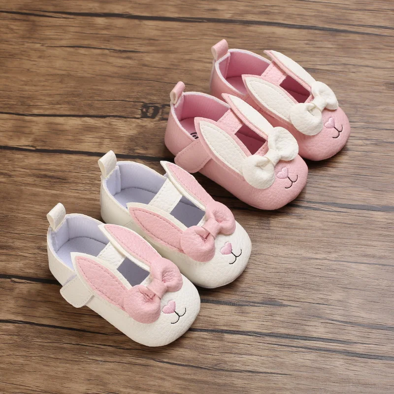 Newborn Baby Shoes Cute Rabbit Ear Baby Girl Shoes Rubber Sole Anti