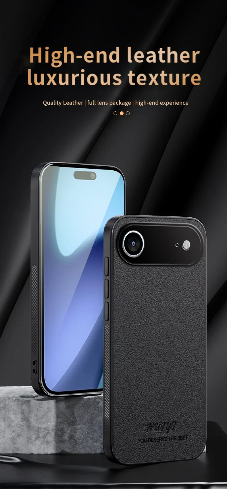 Leather Matte Soft Frame Case for Iphone 17.