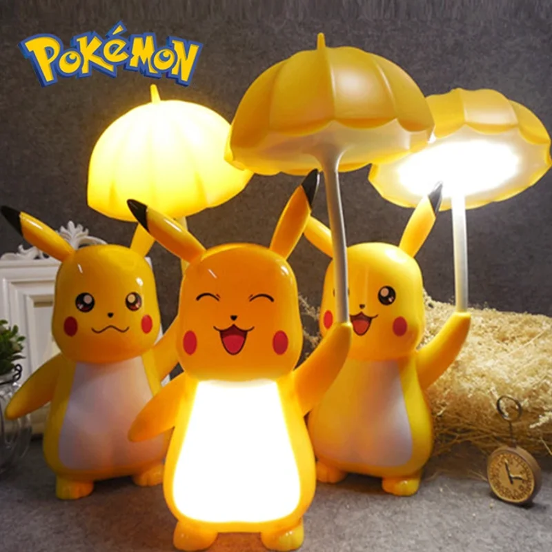 Lampe Pokemon Pikachu à 3 vitesses, lumière réglable, charge Usb,  Protection des yeux, veilleuse, fournitures d