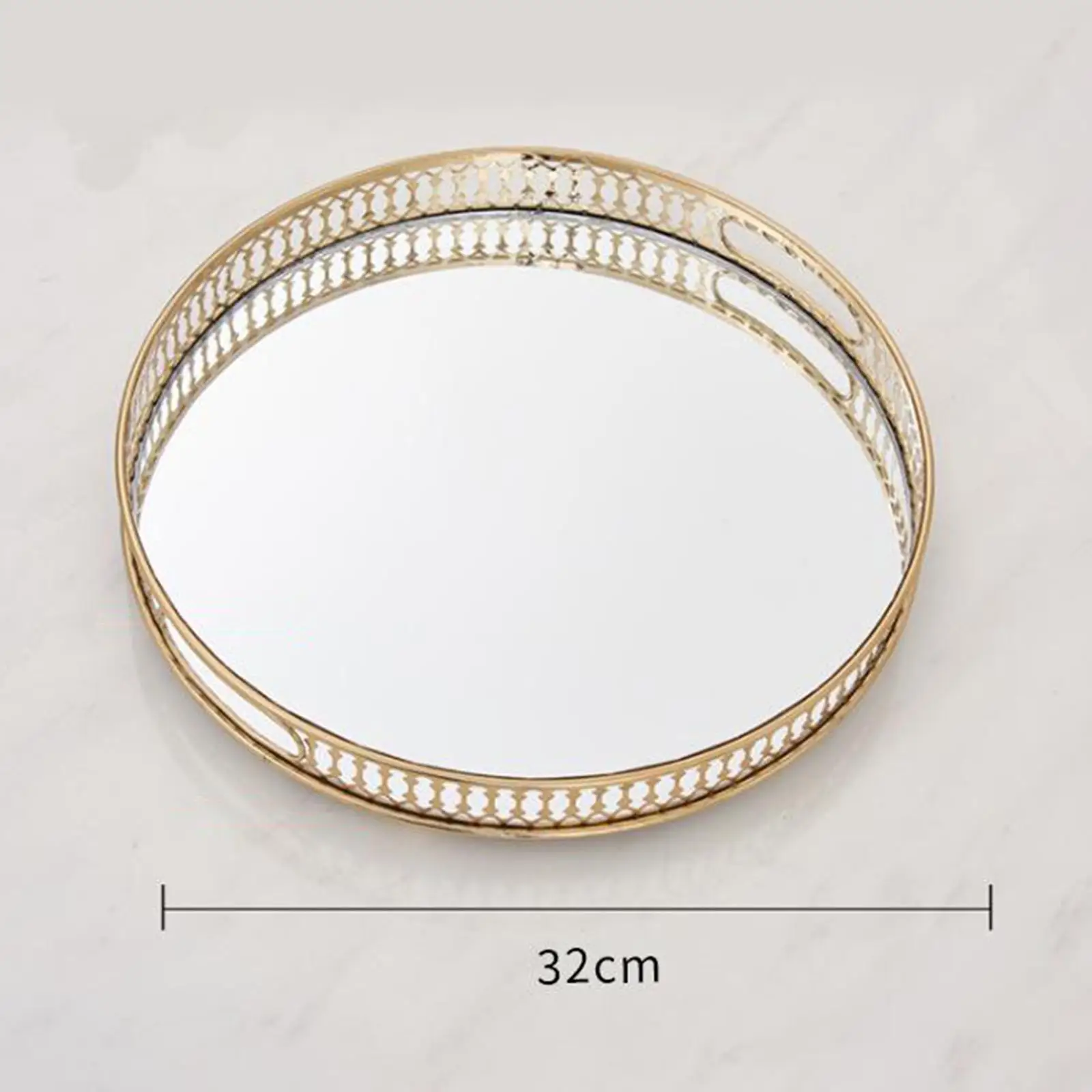 Crystal Tray Makeup Organizer Storage Holder Round Serving Plate Tray Gift