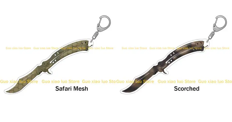 Guo Xiao Luo CS GO Waffe Schmetterlingsmesser Autotronic Gamma Doppler Marmor Fade Case Gehärtete Skins Acryl Schlüsselanhänger Taschenanhänger – Detail 9