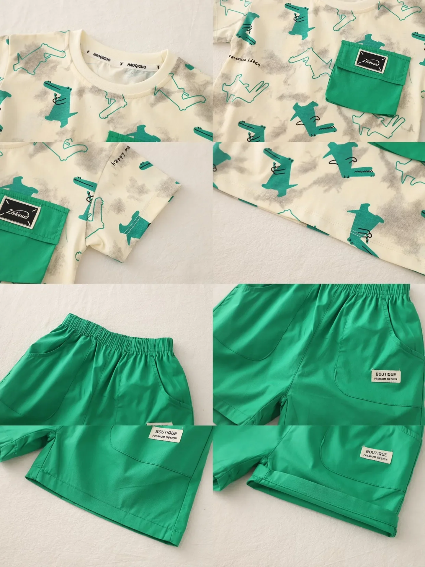 Ensemble 2 pièces pour enfants, imprimé dessin animé, vêtements d'été