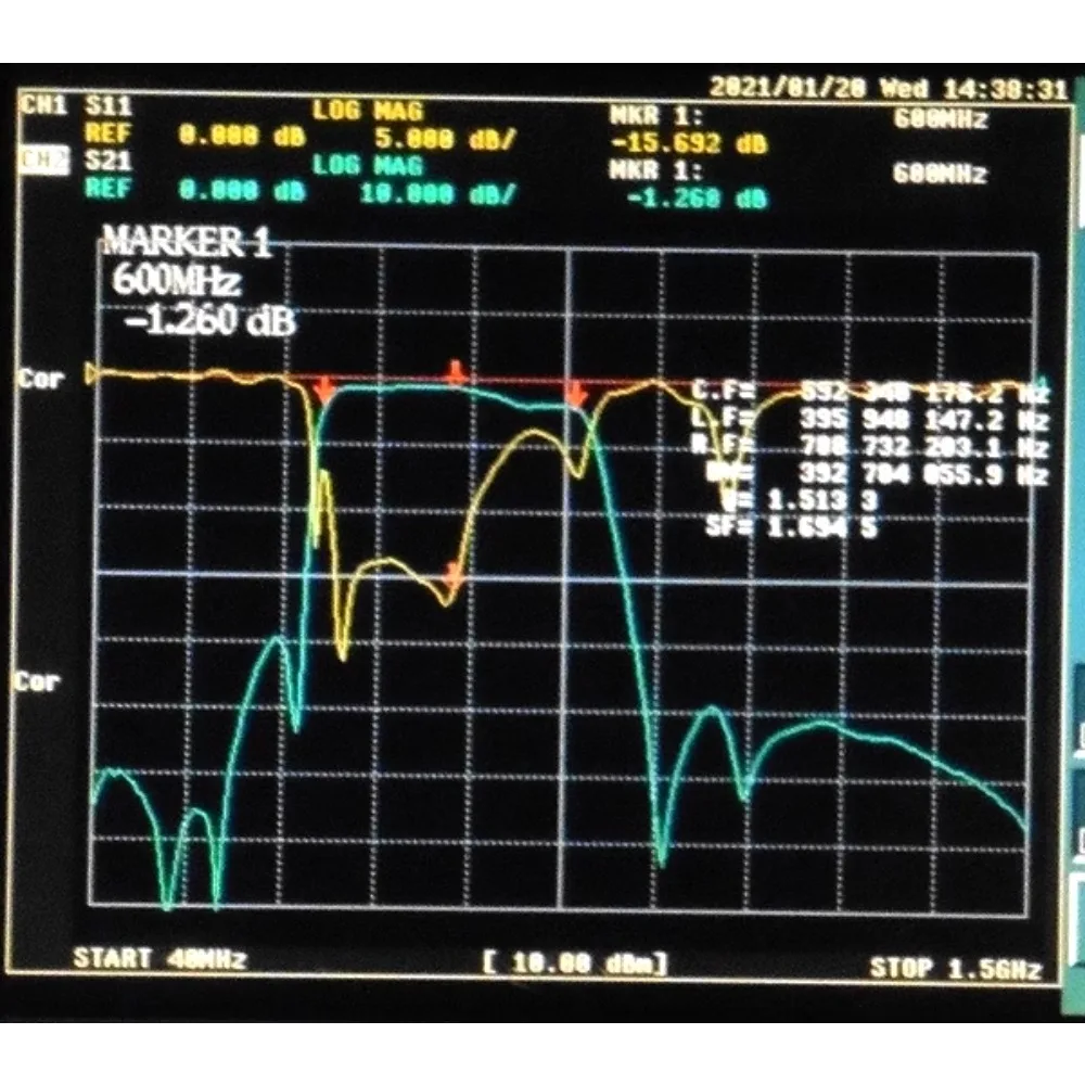 410-785MHz TV UHF 채널 대역 통과 필터, SMA 인터페이스