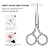 1Pcs Nose Hair Scissors Nail Cuticle Round Tip Eyebrows Scissors Safe Stainless Steel Nose Hair Remover Trimming Makeup Tool 2