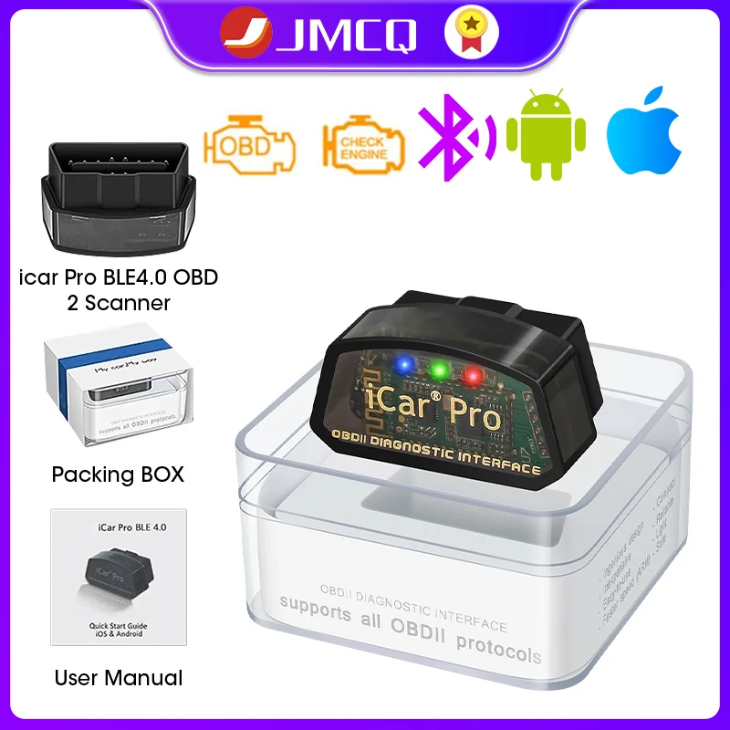 JMCQ iCar Pro 자동차 진단 도구, 블루투스 4.0, 안드로이드 및 IOS BT3.0, 안드로이드 ODB2 자동차 스캐너, elm327 V2.3 OBD 2 OBD2