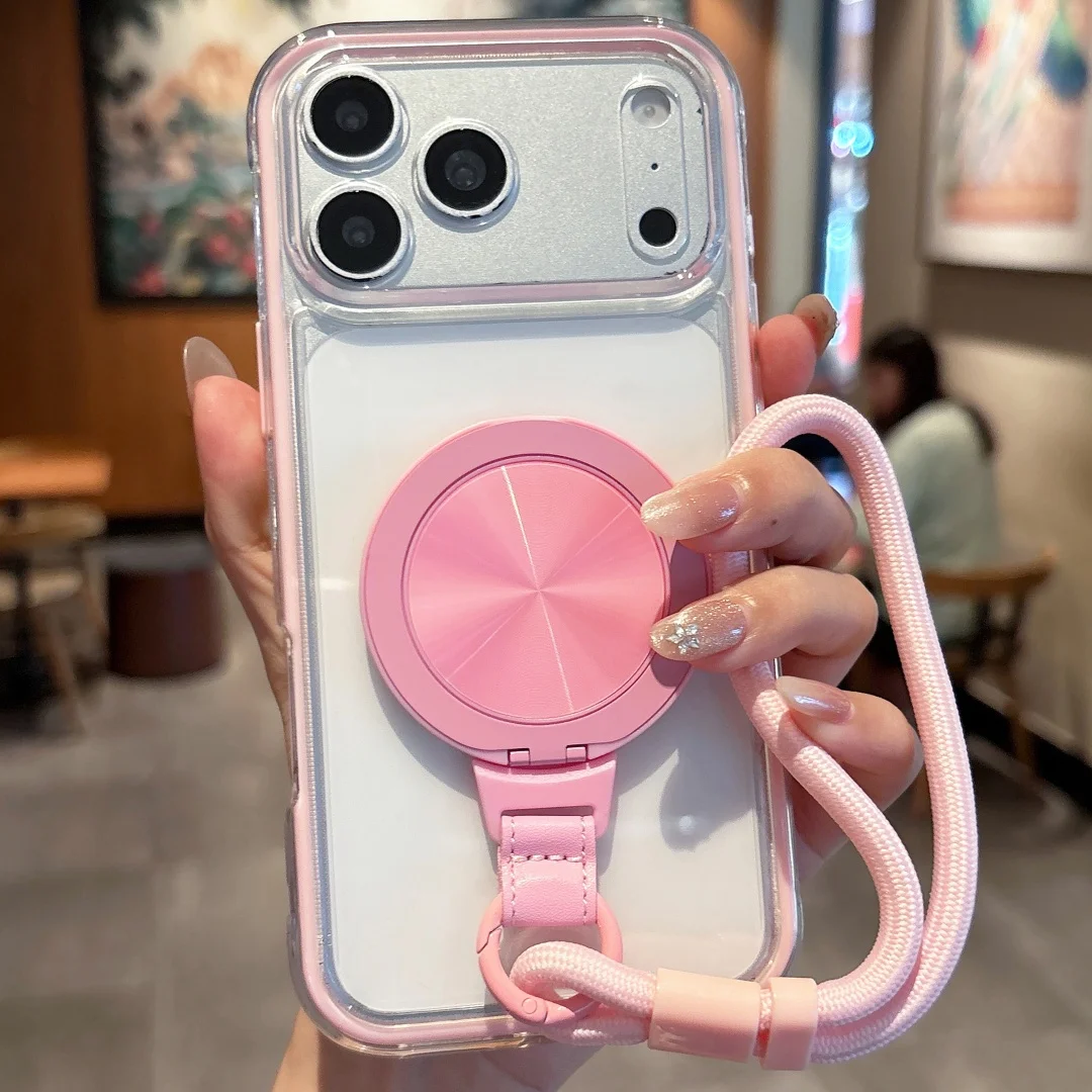 맥세이프 마그네틱 회전 브래킷 걸이줄 낙하방지 케이스 아이폰 17 에어 16 E 15 14 플러스 13 12 11 프로 맥스 투명 커버