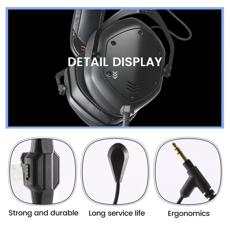 V-MODA 크로스 페이드 M-100 LP LP2 M-80 V-80 붐 마이크 볼륨 케이블, PS4 One 게임용 헤드폰, 3.5mm