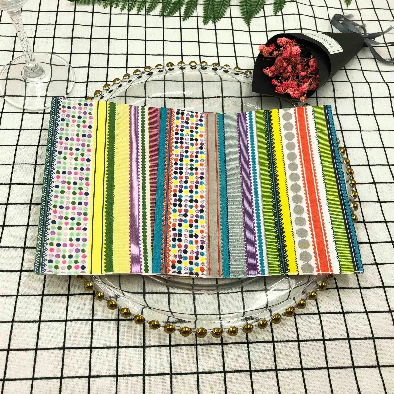 Striped Polka Dot Colourful Printed Napkins 20pcs/Pac paper napkins disposable paper placemats tissue paper decoration