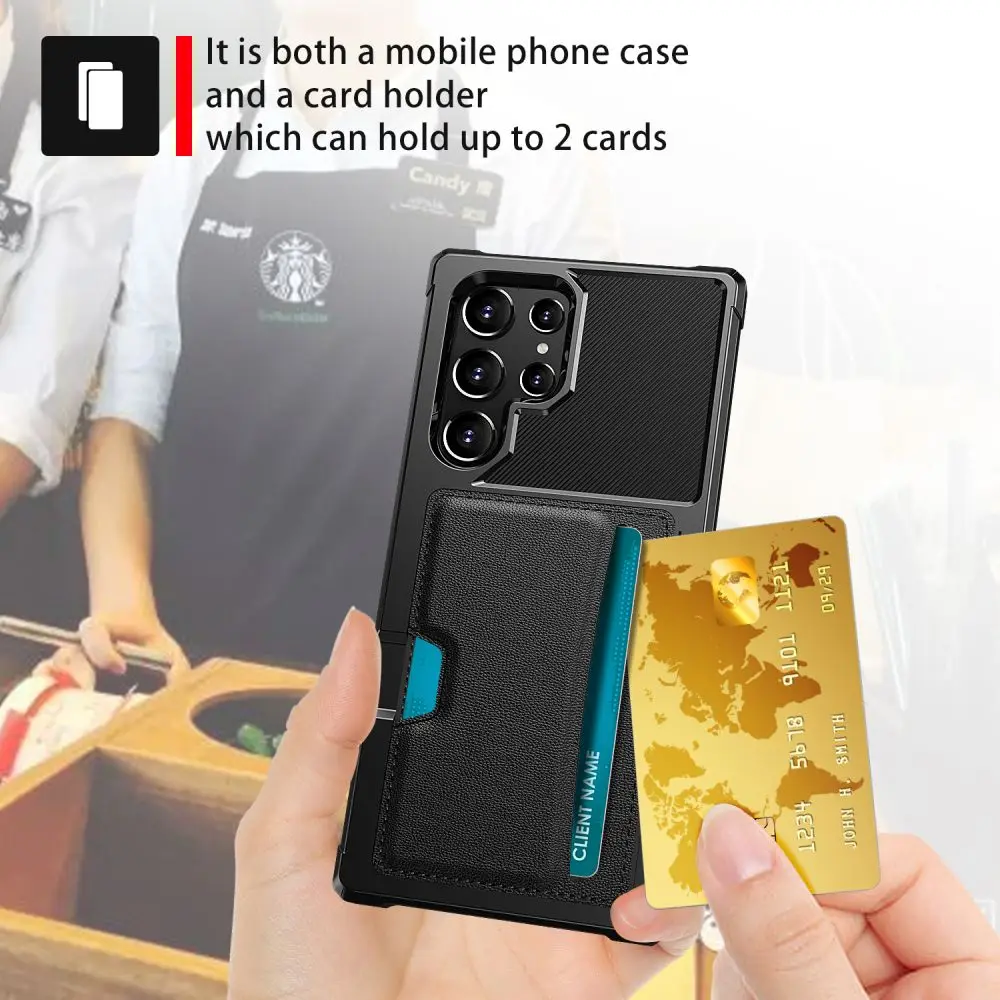 Leather Wallet Case for Samsung Galaxy S24 S23 S22 S21 Ultra Plus FE A53 A54 A34 A24 A35 A55 Cover Magnet for Car Bracket Shell_voghion.com
