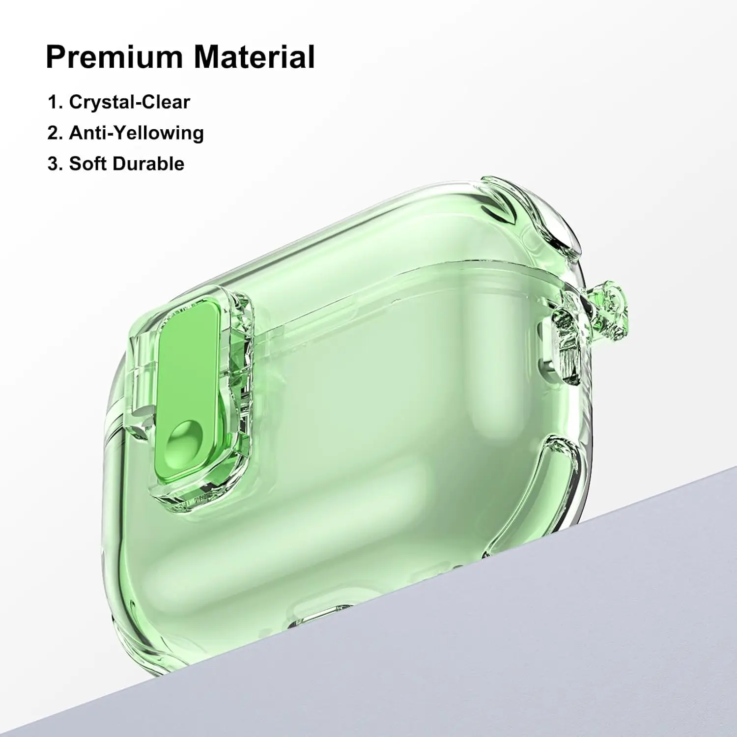 Transparent TPU Earphone Case with Secure Lock and Lanyard