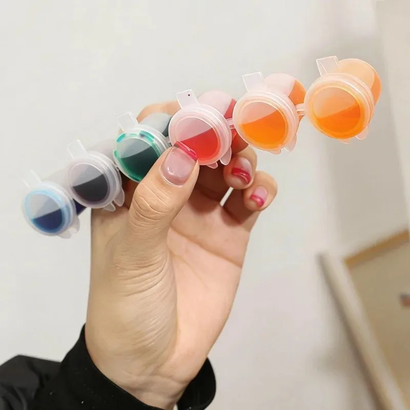 50/30/10PCS 빈 페인트 캔 뚜껑이 있는 미니 페인트 용기 연결된 페인트 빈 상자 3ml/0.1oz 5ml 미세 페인팅 컬러 박스용