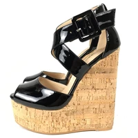 Women’s Cork Platform Wedge Sandals – Cross Strap Design with Covered Heel, Comfortable Summer Footwear - Image 2