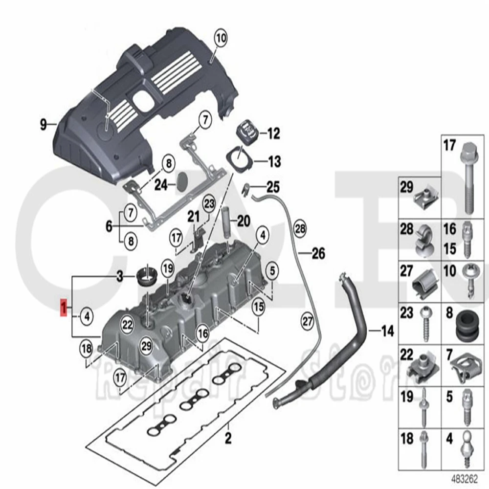 BMW N51 N52 PCV 11127552281 Kurbelgehäuseentlüftung KGE Reparaturset –  Raluno Customs