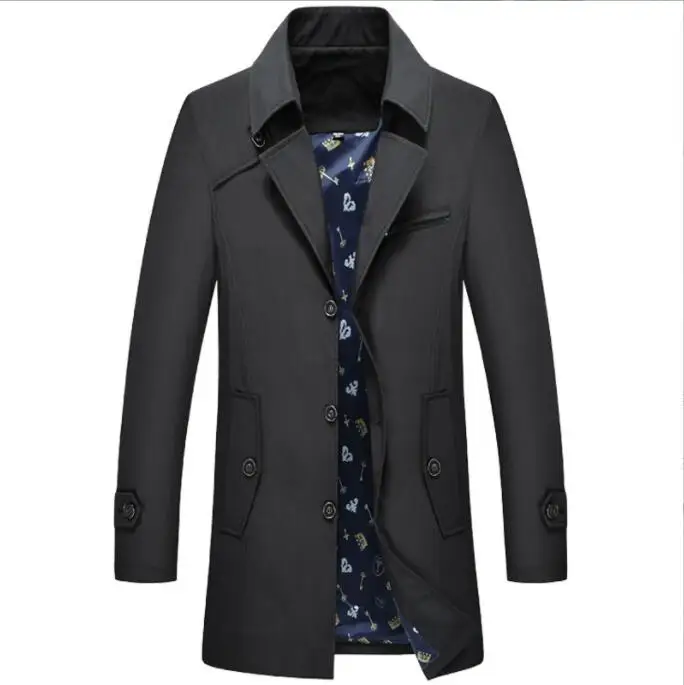 thumbnail image 1 of Gabardina de otoño e invierno para hombre, chaquetas extra largas, abrigo largo informal para hombre, rompevientos de moda de terciopelo de invierno 8XL, 1 of 5