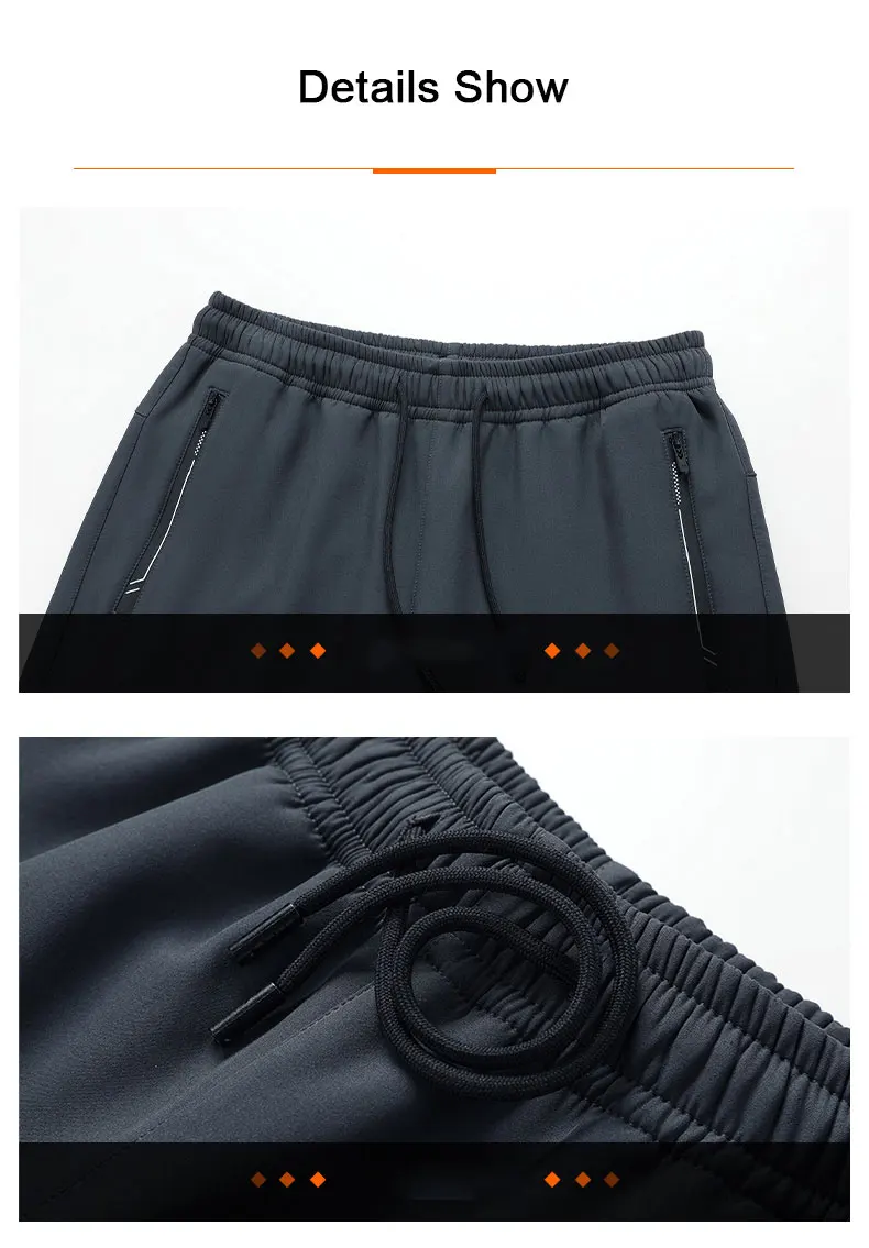Mens Winter Running Pants - Windproof Fleece Joggers Waterproof Thermal Sweatpants
