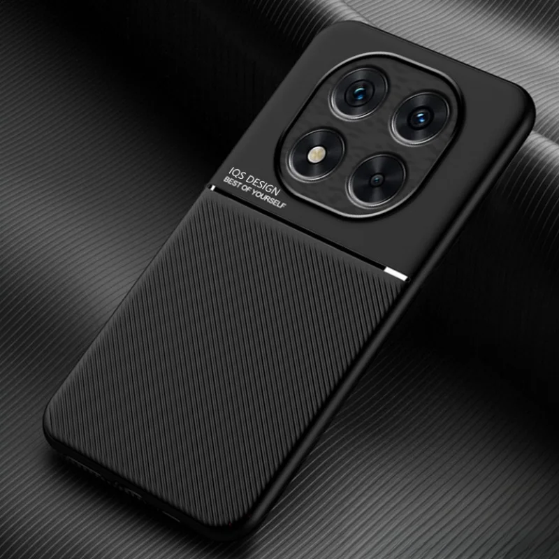 Leather Magnetic Car Mount Back Cover for 5G Smartphones - Sleek and Durable Design
