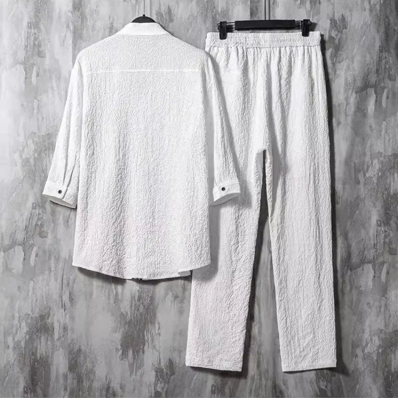 Clothes For Men Summer High Quality Five-point Sleeve Set Large Size Loose T-Shirt Sports Two-piece Sets