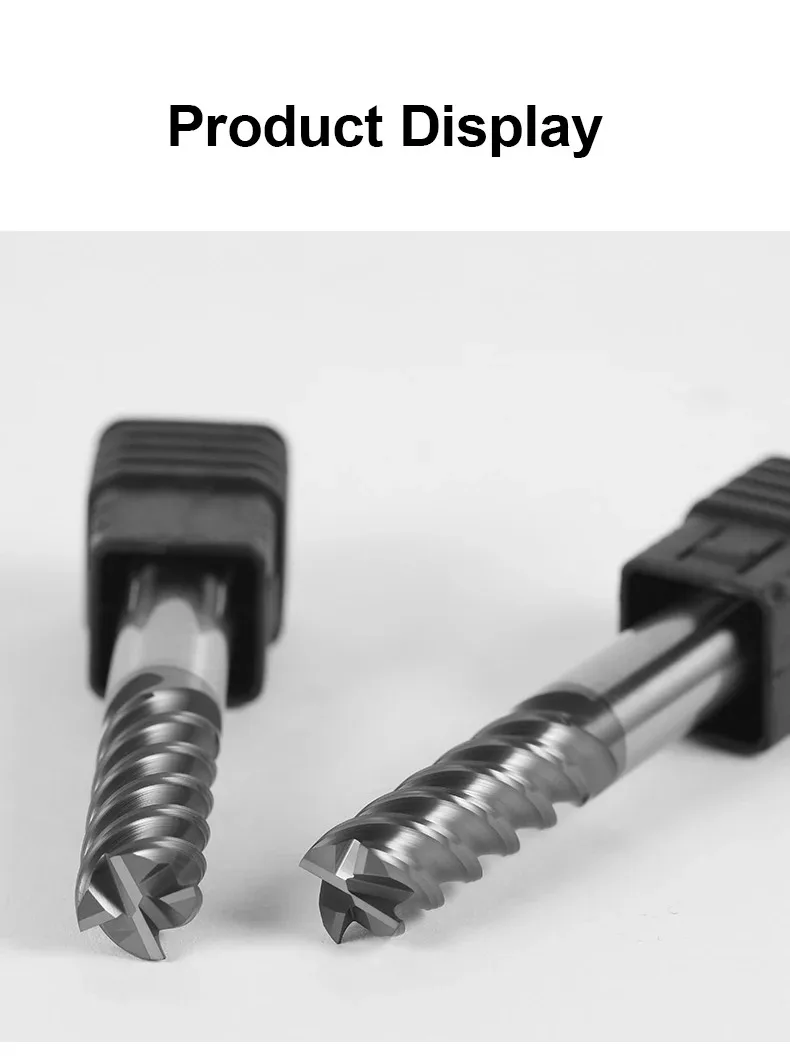 Hrc72 4 Nuten Hartmetall-Schaft fräser 12mm 18 20mm Schaft Metall Stahl Wolfram Fräser CNC-End bearbeitungs fräser – Detail 3