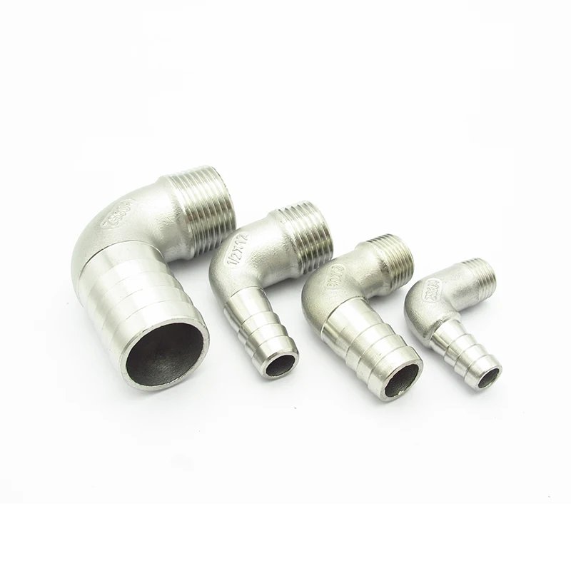 

8mm 10mm 12mm 14mm 15mm 16mm 20mm 25mm 32mm Hose Barb x 1/4" 3/8" 1/2" 3/4" 1" BSP Male 304 Stainless Steel Elbow Pipe Fitting