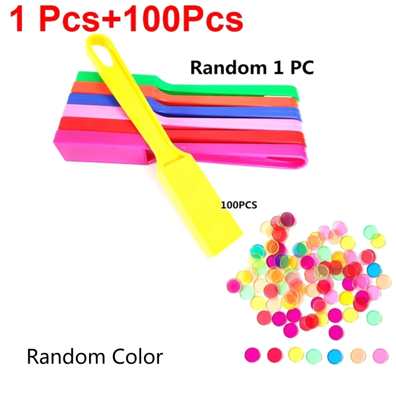 

1 Pack Magnetic Stick Wand 100x Metal Chips Math Counters Accessories for Senior Family Game Educational Kits