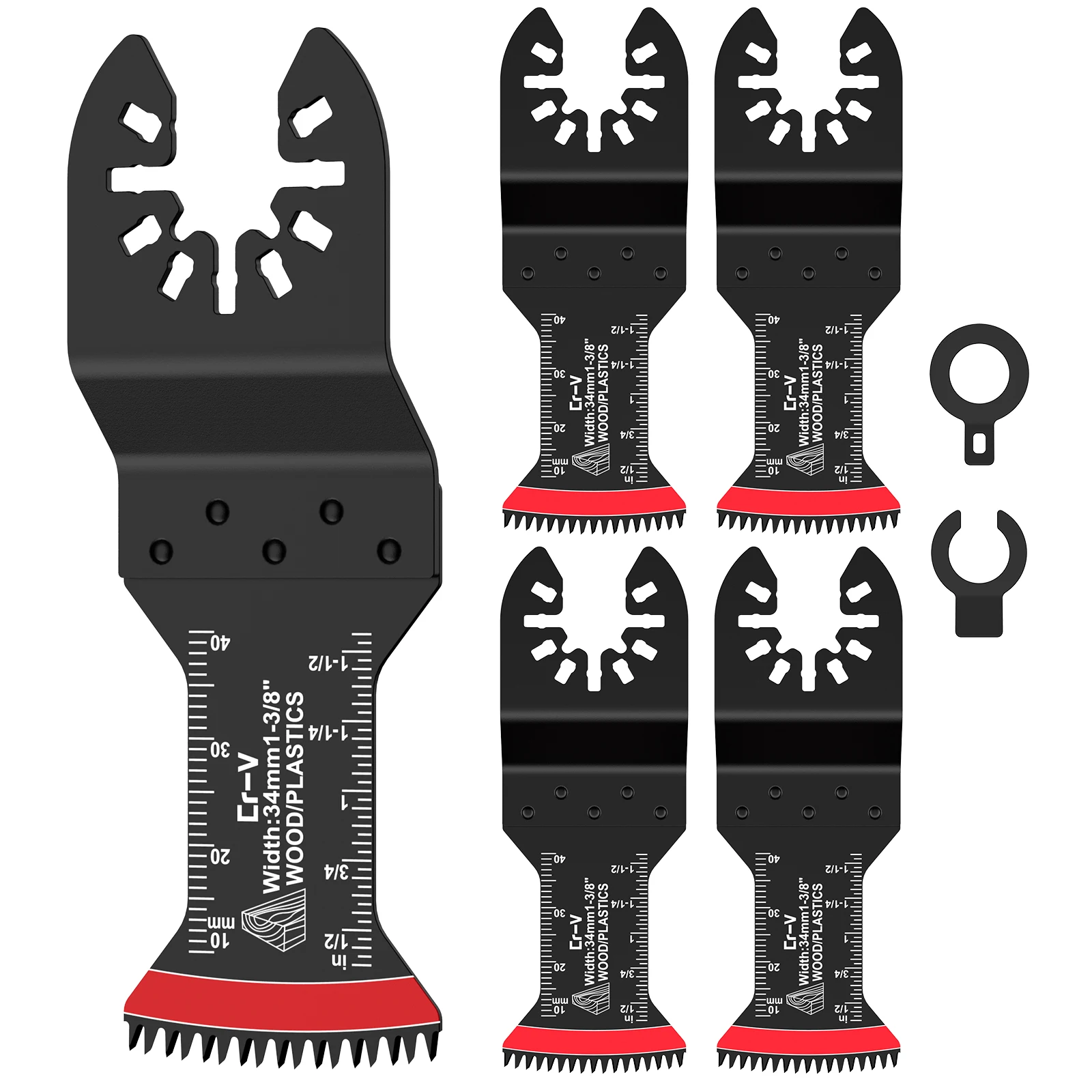 Lot De 4 Lames Oscillantes Multi-outils - Formes 1/2 Rondes, Grattoir Rigide - Tool Shop