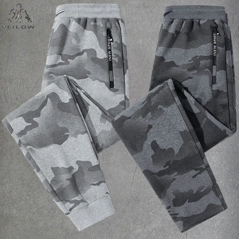 Men\'s Streetwear Camouflage Sweatpants 6XL 7XL 8XL Elastic Waist Casual 95% Cotton Pants Stretch Gym Joggers Running Trousers
