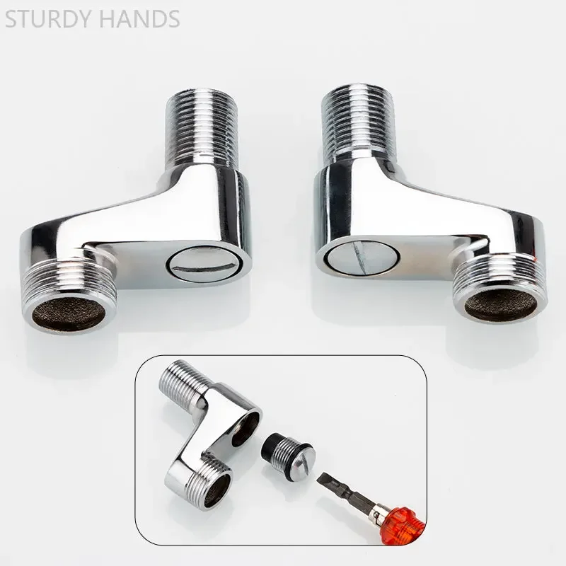 Shower Faucet Adapter 2Pcs Curved Foot Adjustable Solid Brass Wall Mounted Replacement