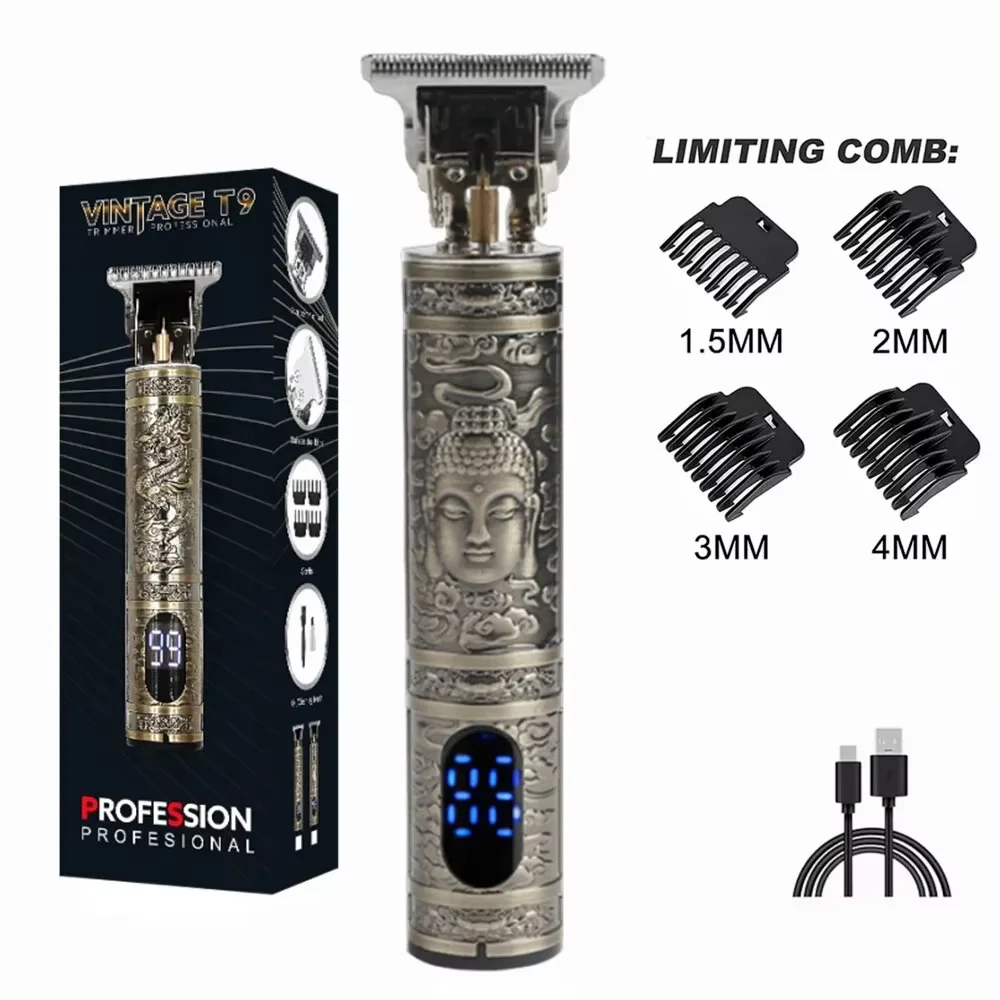T9 Dragon and Phoenix Electric Cut Home Haircut Push Bald Artifact Home Professional Carving Oil Head Shaving Electric Barber