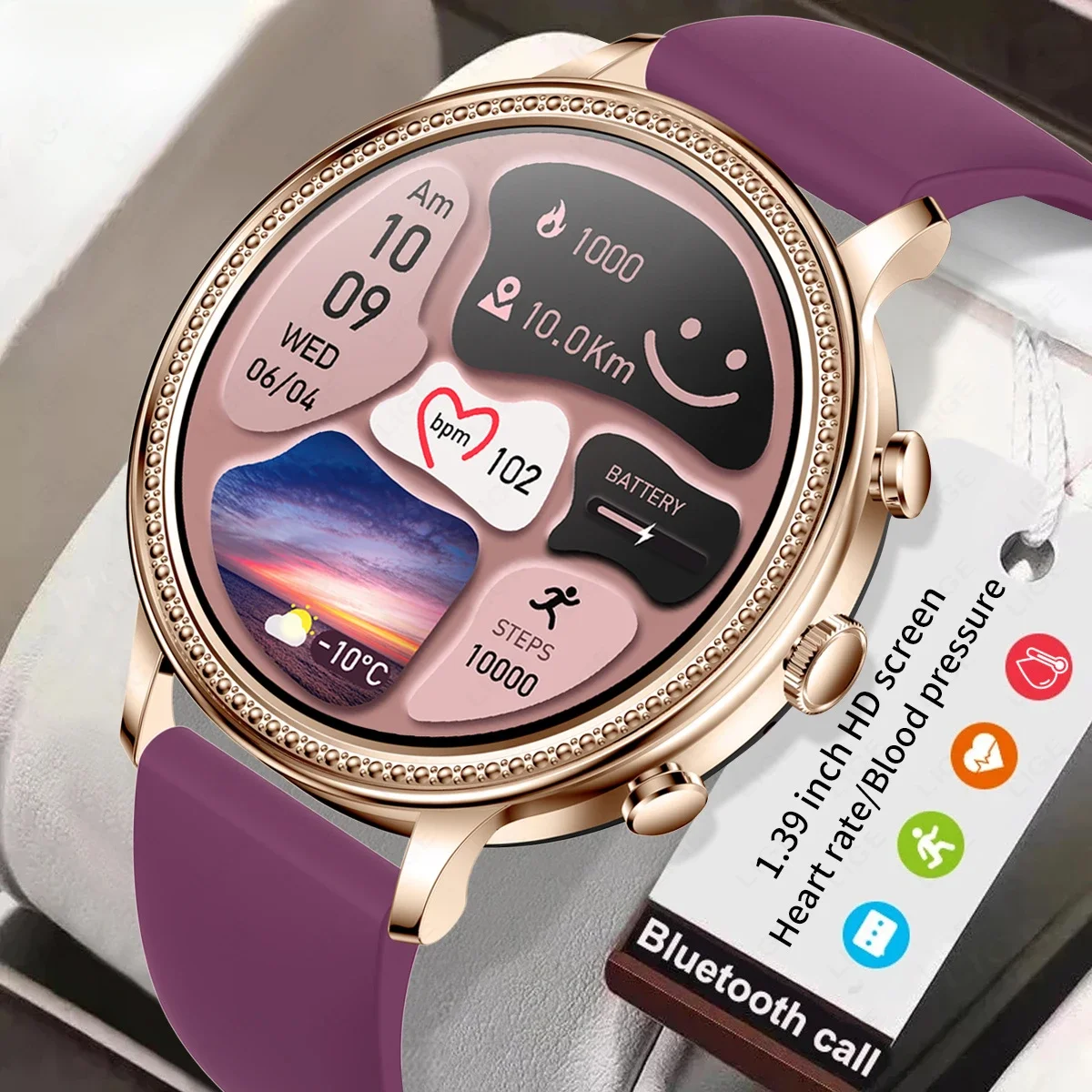 

New Smart Watches Fashion Women Bluetooth Call Connected Phone Women Watch Health Monitor 100Sports Fitness Smartwatch 2024 Gift