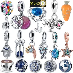 HOT 925 Sterling Silver Tree Of Life Sandals Charms Moth&Crab Pendant Fits Original Pandora Bracelet DIY Ladies Jewelry Making