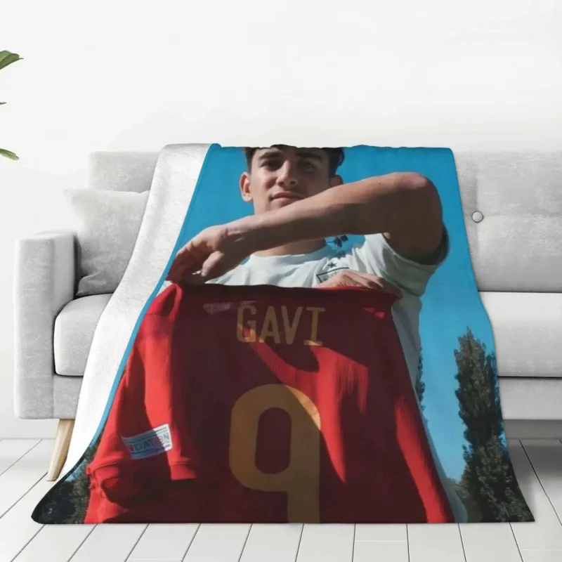 

Gavi Handsome Boy Warm Soft Blanket Soccer Athlete Camping Throw Blanket Winter Customized Flannel Bedspread Sofa Bed Cover