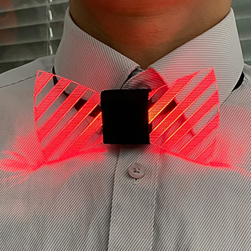 Costume Accessories Acrylic Bow Ties Men Women Decorative Neck Tie Disco Music Night Flashing Glow Colorful Bow Ties