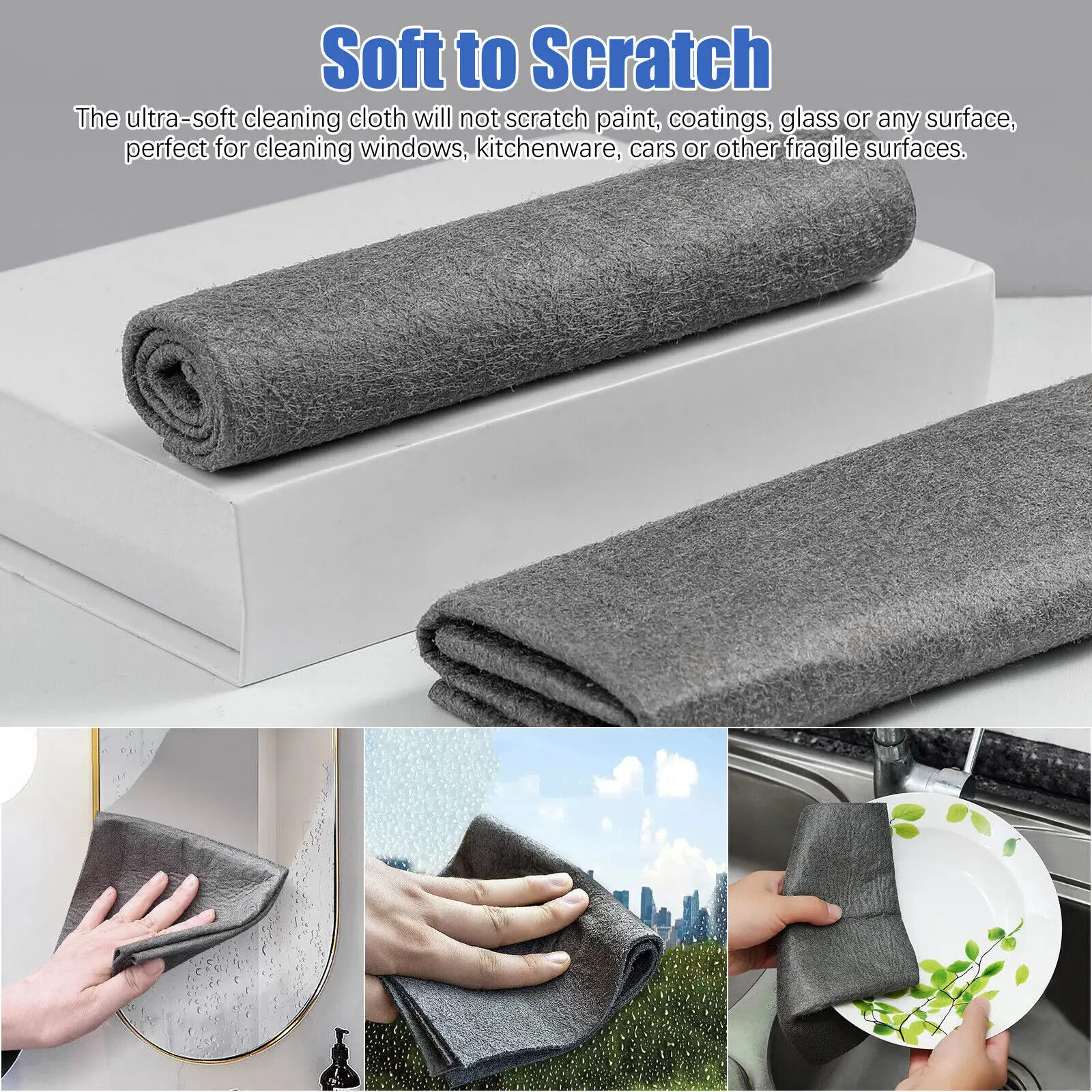 5/1pc Magic Cleaning Cloth No Trace Cleaning Cloths Miracle Microfiber Cloth Glass Tableware Rag Home Towel For Kitchen cleaning cloth microfiber dish cloths microfiber towel microfiber wash towel dish cleaning cloth microfiber dish cloth towel cleaning cloth dish cloth kitchen towel