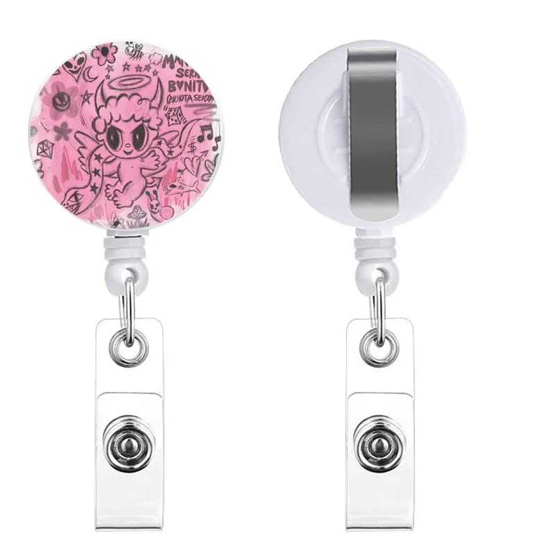 Karol G Kartenhalter Lanyards für Schlüsselbund Visitenkartenhalter Halsband Einziehbarer Clip Tür-Ausweishalter Rollenhalter Yoyo – Detail 6