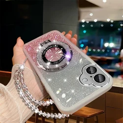 Glittering Crystal Bracelet Silicone Phone Holder Case with Stand Feature - Samsung A04 (3)