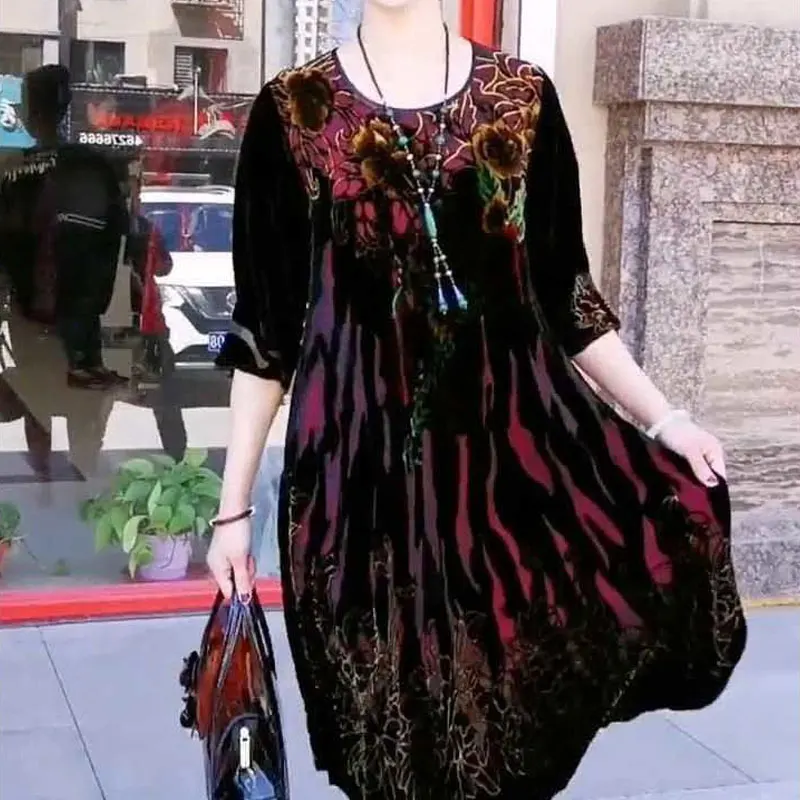 Vintage-Inspired Colorblock A-Line Midi Dress - Spring/Summer Collection