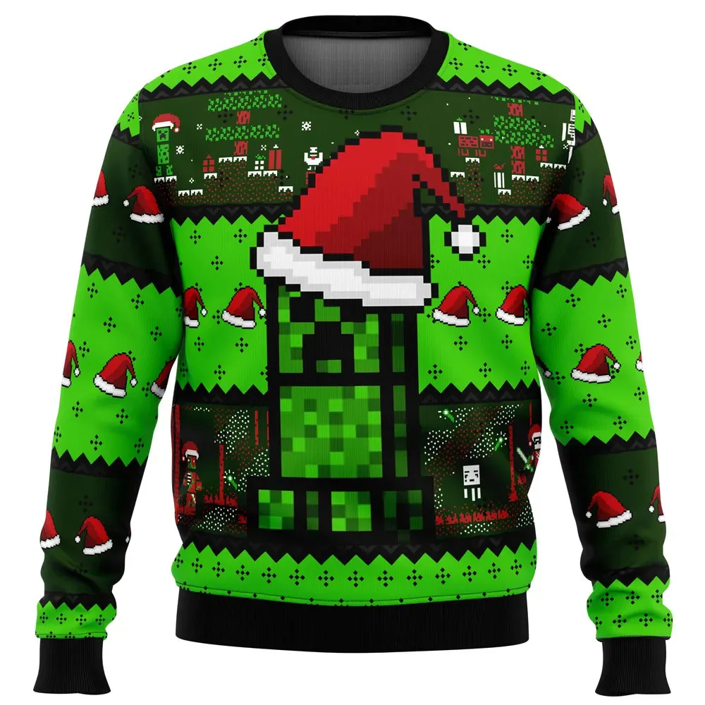 

Autumn and Winter My World Round Neck Street Top Ugly Christmas Sweater Santa Claus Long Sleeve Men's 3D Clothing New Year Gift