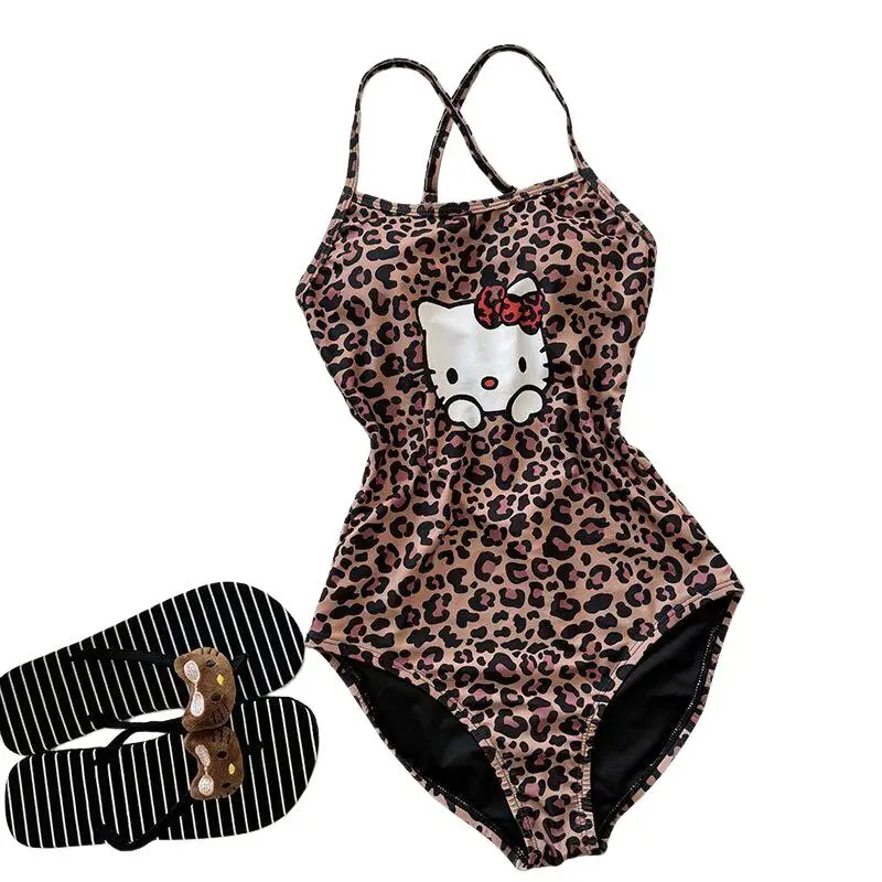 Sanrios Hello Kittys Swimsuit Creativity New Style Cartoon Beach Skirt Hot Selling Girls Ins Holiday Gifts Sweet Sling Backless 1