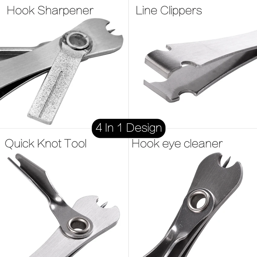 Aorace Fishing Quick Knot Tools Stainless Steel Nipper Line Cutter Clipper  Hook Eye Cleaner Hook Sharpener Fly Tying Tool Tackle