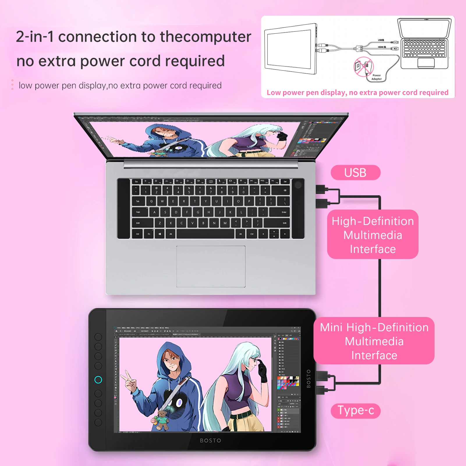 (에서 선박 us) 13.3 디지털 그래픽 그리기 태블릿 8192 인치 BT-13HDK LED 스크린 디스플레이 디지털 아트 드로잉 패드 압력 레벨