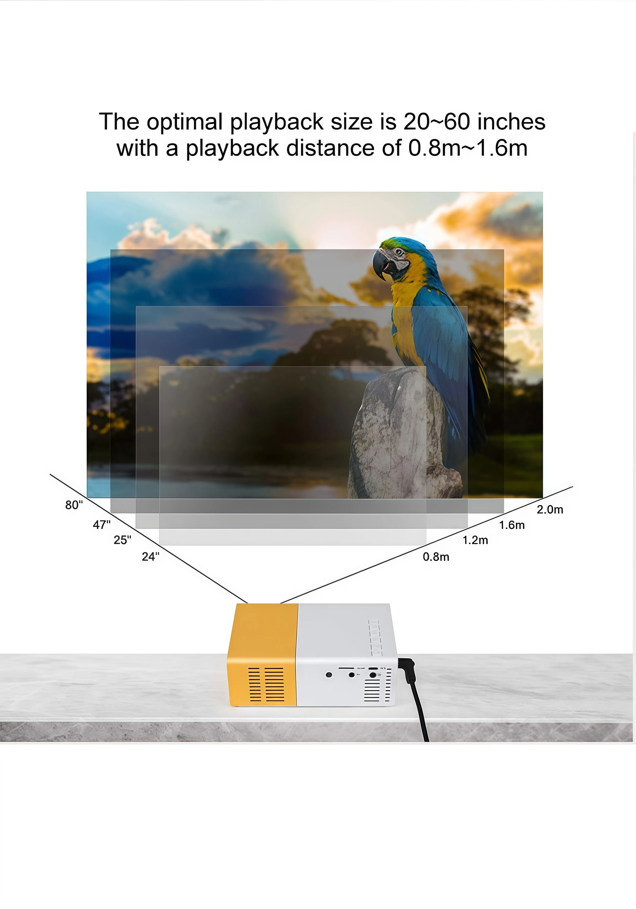 Mini Portable For Cartoon Outdoor LED Pico Movie Projector for Home Theater Kids