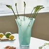 Glass Vase Hand Wavy Edge Pleated Gradient Color Hydroponic Glass Bottle Flower Vase Terrarium Home Decoration Accessories 4