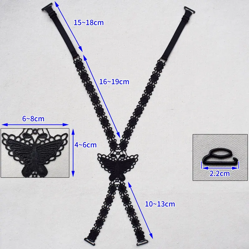 Fashion Bra Straps Lace Butterfly Flower Cross Back Lady Girl Bra Straps Decoration Shoulder Straps Necessary